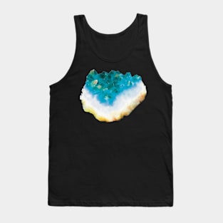 Turquoise Blue Crystal Tank Top